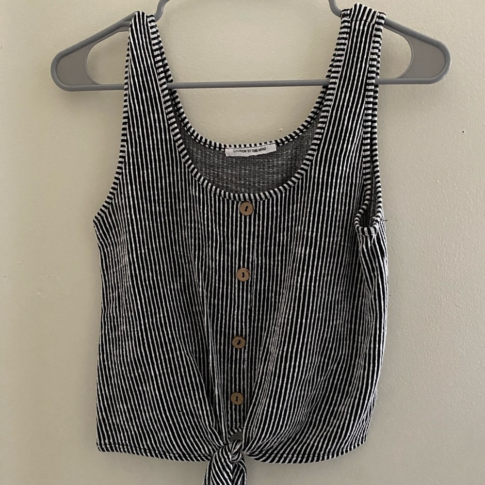 Black and white striped tank top, size s/m, soft